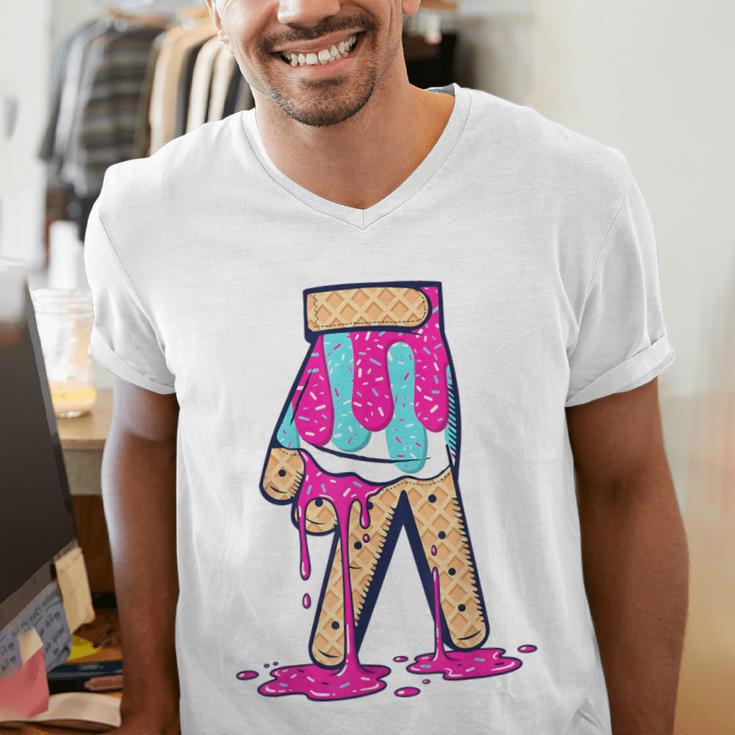 Baseball Ice Cream Drip Boys Glove Sprinkles Baseball Lover Men's V-Neck T-Shirt Baseball Ice Cream Drip Boys Glove Sprinkles Baseball Lover Men's V-Neck T-Shirt
