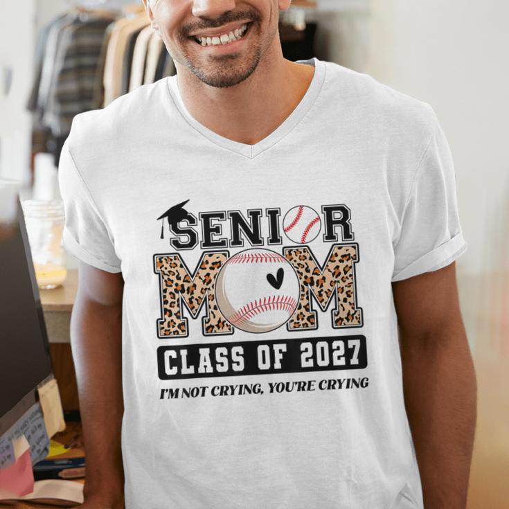 Baseball Senior Class Of 2027 Senior 2027 Graduation Women Men's V-Neck T-Shirt Baseball Senior Class Of 2027 Senior 2027 Graduation Women Men's V-Neck T-Shirt
