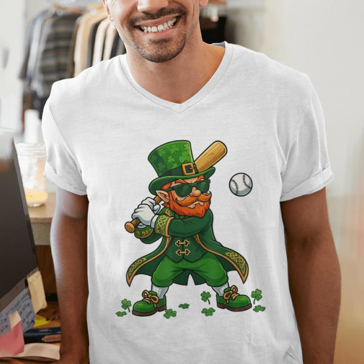 Baseball St Patricks Day Leprechaun Boys Girls Men Women Men's V-Neck T-Shirt Baseball St Patricks Day Leprechaun Boys Girls Men Women Men's V-Neck T-Shirt