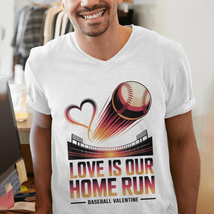 Baseball Valentine Forever On Deck For You Men's V-Neck T-Shirt Baseball Valentine Forever On Deck For You Men's V-Neck T-Shirt