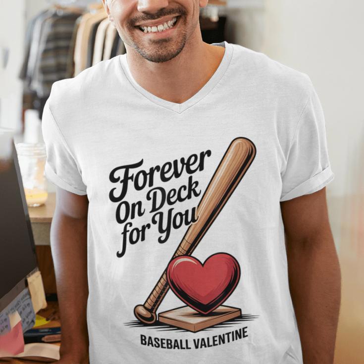 Baseball Valentine Forever On Deck For You Tee Men's V-Neck T-Shirt