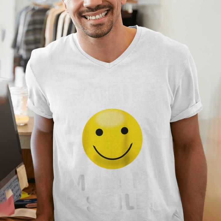 Boobies Make Me Smile Mardi Gras Raglan Baseball Tee Men's V-Neck T-Shirt