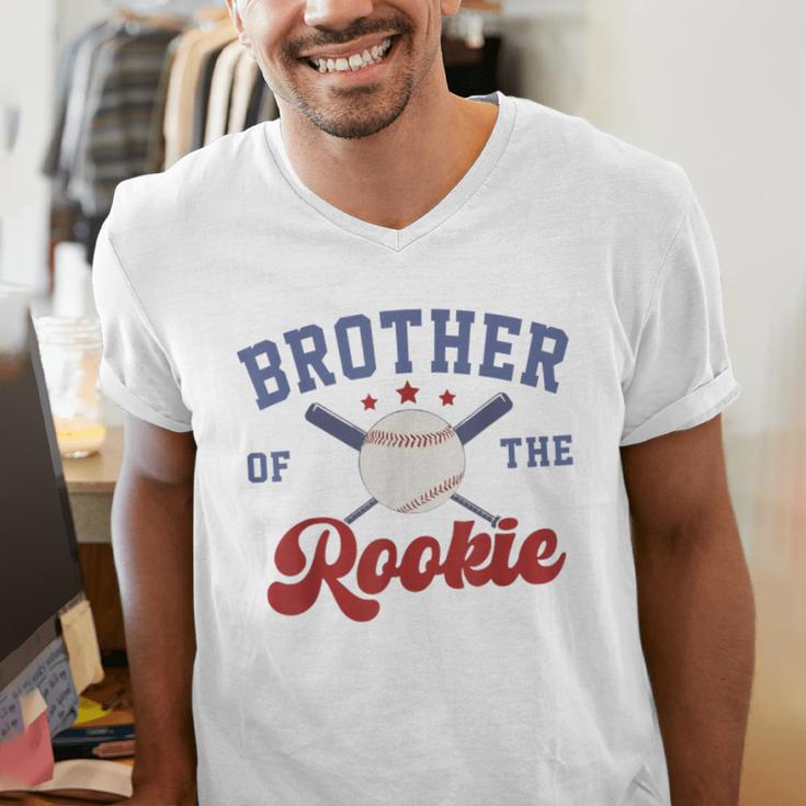 Brother Of Rookie 1st Birthday Baseball Boy Family Matching Men's V-Neck T-Shirt