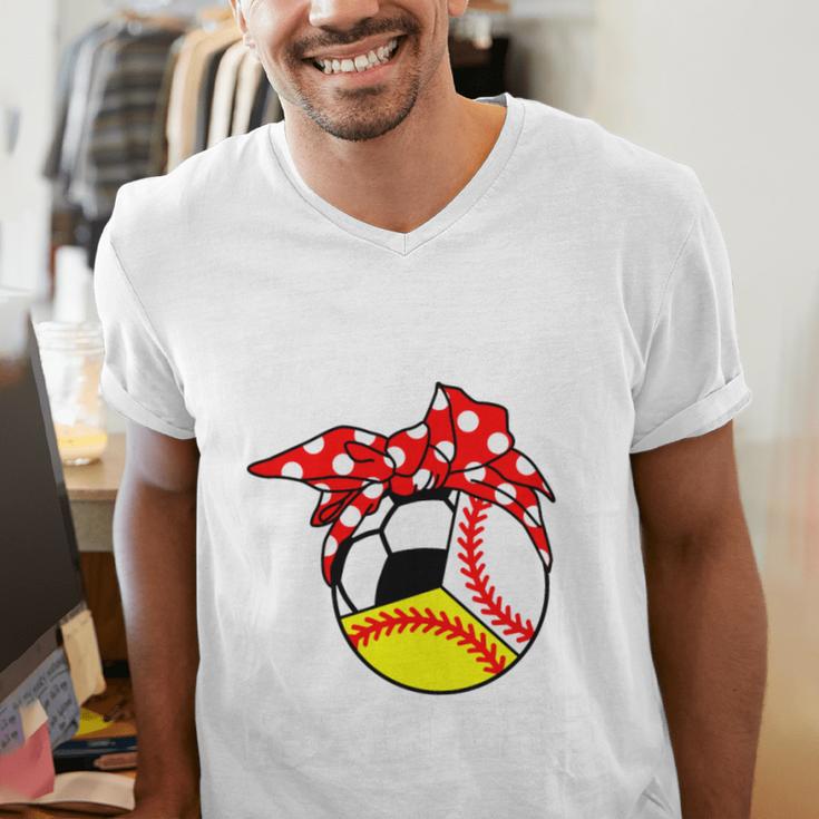 Busy Raising Ballers Baseball Softball Soccer Mom Premium Tri-Blend Men's V-Neck T-Shirt Busy Raising Ballers Baseball Softball Soccer Mom Premium Tri-Blend Men's V-Neck T-Shirt