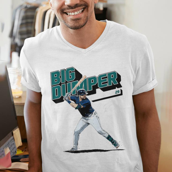Cal Raleigh Seattle MLB Baseball Players MLBCRA205M Men's V-Neck T-Shirt