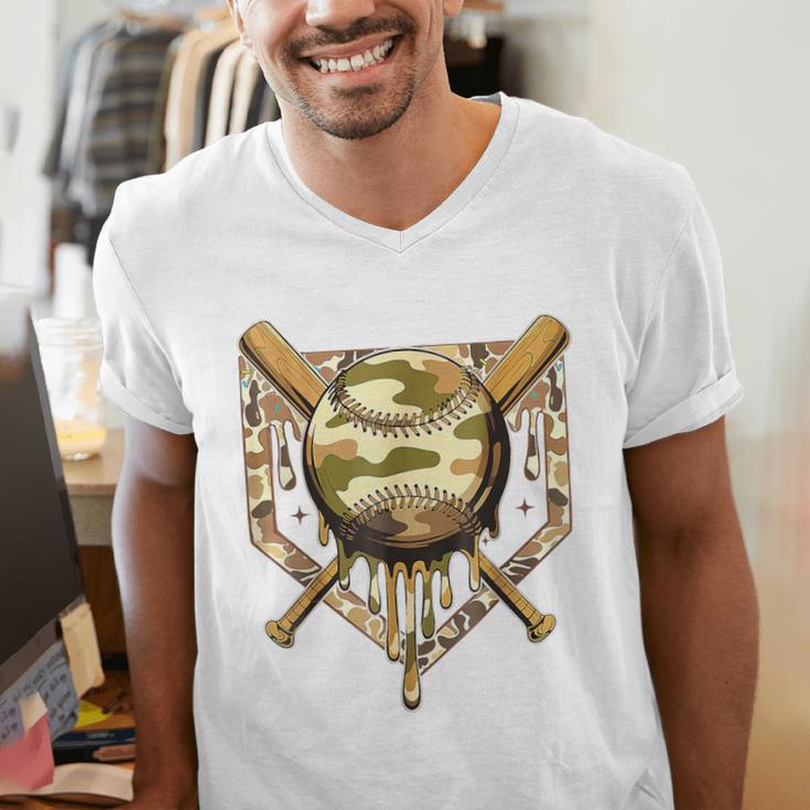 Camo Baseball Dripping Military Camouflage Sports Men Boy Men's V-Neck T-Shirt Camo Baseball Dripping Military Camouflage Sports Men Boy Men's V-Neck T-Shirt