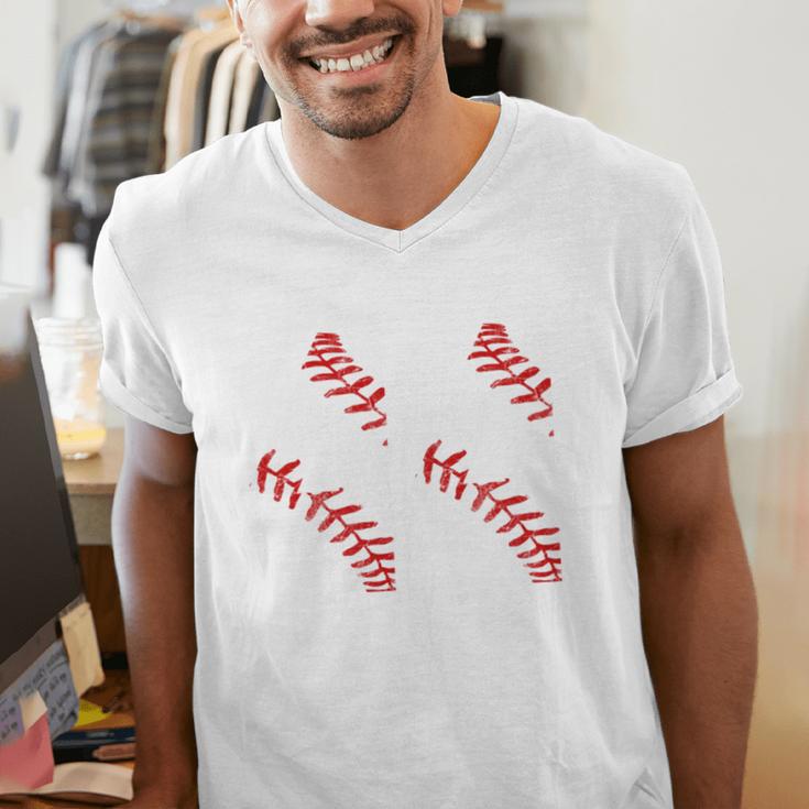 Distressed Baseball Number 44 Jersey Uniform Player Fan Men's V-Neck T-Shirt Distressed Baseball Number 44 Jersey Uniform Player Fan Men's V-Neck T-Shirt