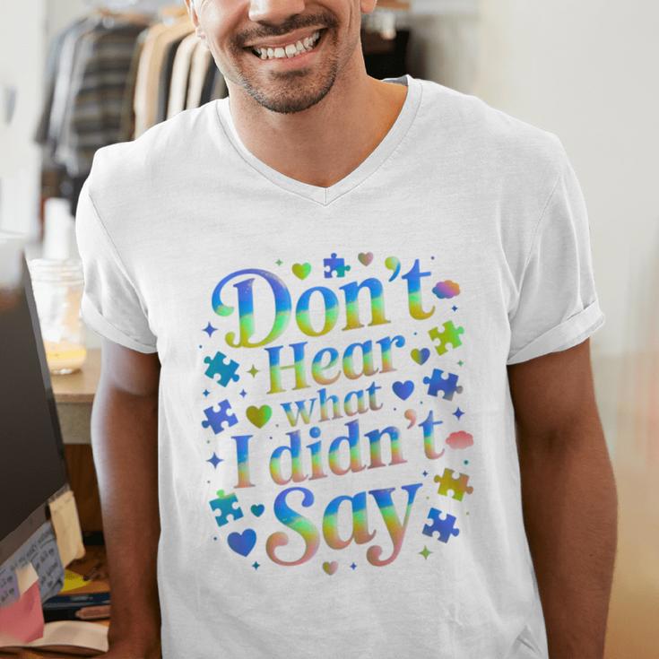 Don’t Hear What I Didn’t Say Autism Awareness Valentine Raglan Baseball Tee Men's V-Neck T-Shirt