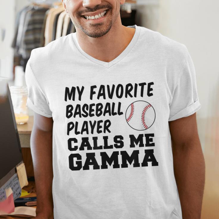 My Favorite Baseball Player Calls Me Gamma Men's V-Neck T-Shirt