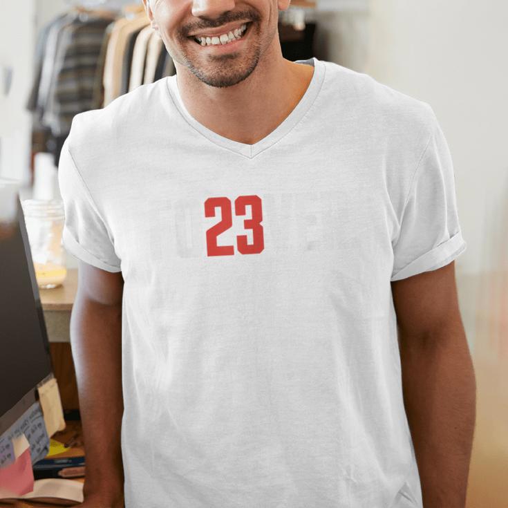 FO23VER Trendy Number 23 Baseball Team Sport For Women Men Men's V-Neck T-Shirt
