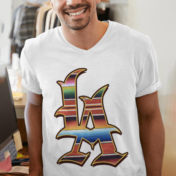 LA Sarape Los Angeles LA Sarape East LA Baseball Mexican Premium Tri-Blend Men's V-Neck T-Shirt LA Sarape Los Angeles LA Sarape East LA Baseball Mexican Premium Tri-Blend Men's V-Neck T-Shirt