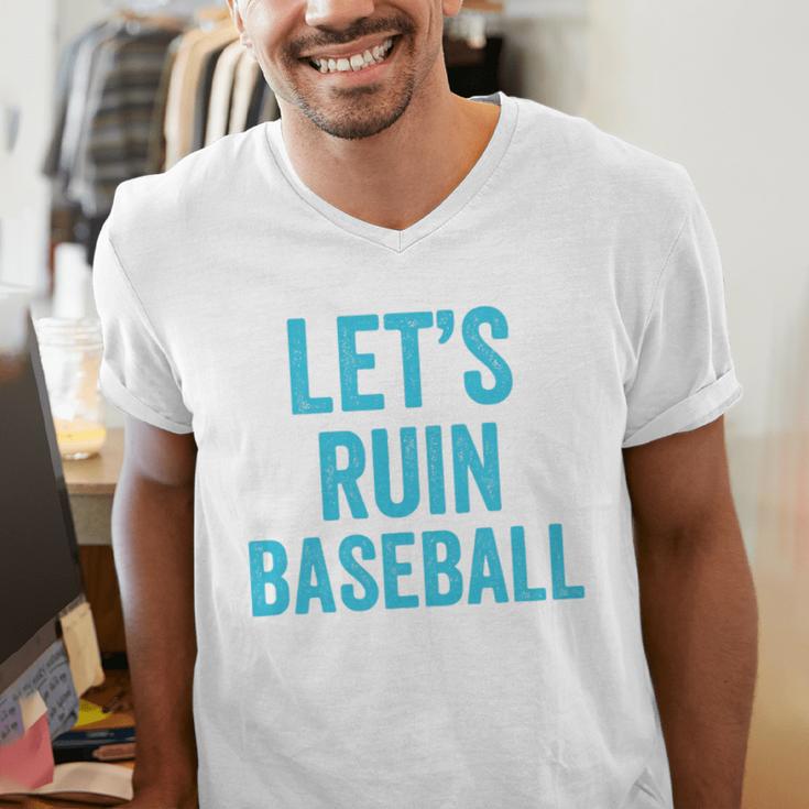 Let's Ruin Baseball Baseball Humor Sarcastic Baseball Premium Tri-Blend Men's V-Neck T-Shirt Let's Ruin Baseball Baseball Humor Sarcastic Baseball Premium Tri-Blend Men's V-Neck T-Shirt