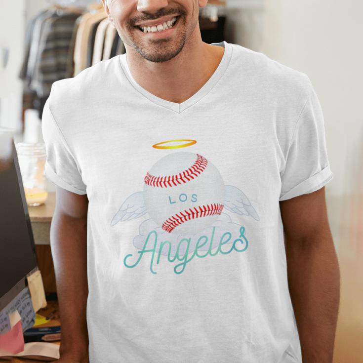 Los Angeles Angel Ball Tshirt Cool Baseball Team Premium Tri-Blend Men's V-Neck T-Shirt Los Angeles Angel Ball Tshirt Cool Baseball Team Premium Tri-Blend Men's V-Neck T-Shirt