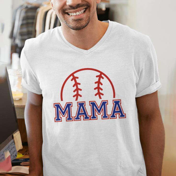 Mom Of Rookie 1st Birthday Baseball Boy Family Matching Men's V-Neck T-Shirt Mom Of Rookie 1st Birthday Baseball Boy Family Matching Men's V-Neck T-Shirt