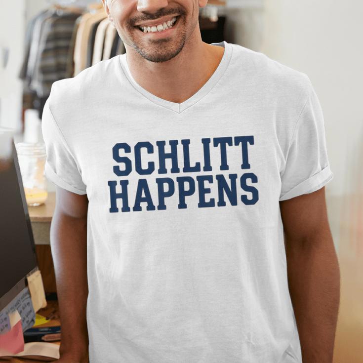 Schlitt Happens NY Bronx I Heart Baseball Apparel Men's V-Neck T-Shirt