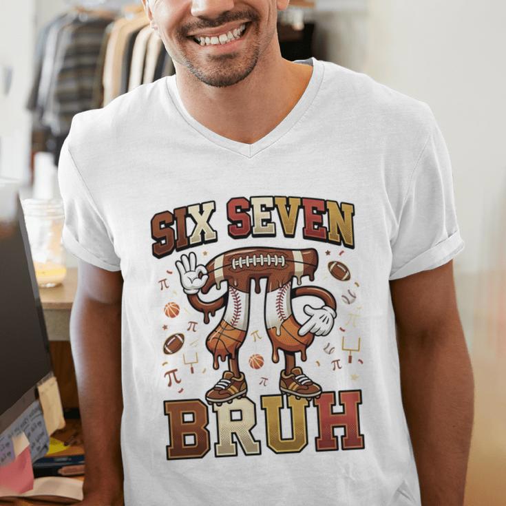 Six Seven 67 Happy Pi Day 314 Football Basketball Baseball Men's V-Neck T-Shirt Six Seven 67 Happy Pi Day 314 Football Basketball Baseball Men's V-Neck T-Shirt