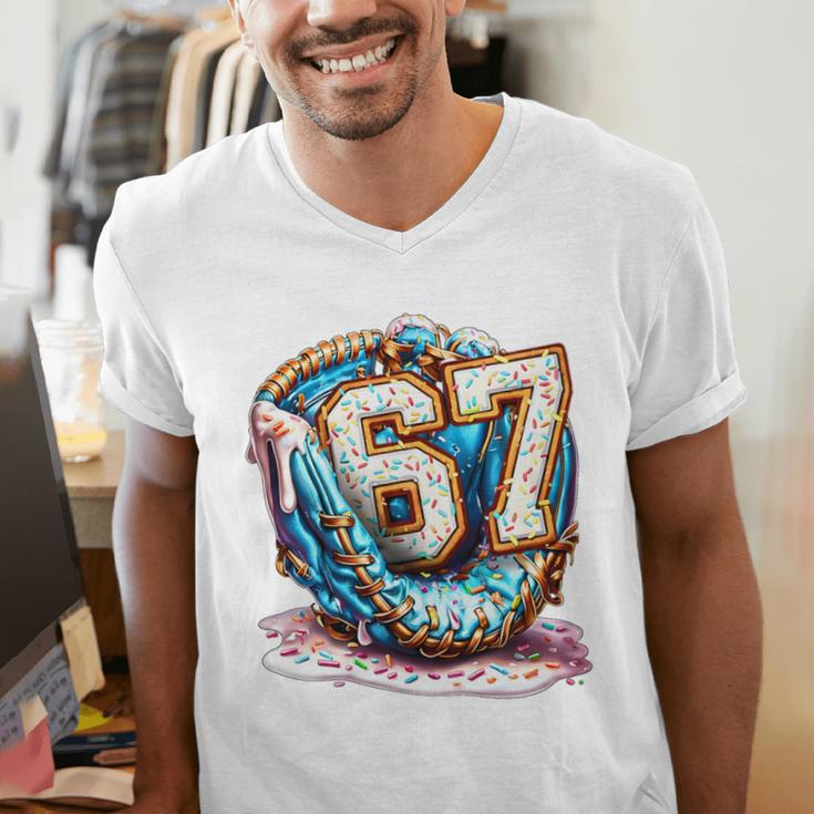 Six Seven Baseball Lifestyle 67 Meme Gen Alpha Slang Premium Tri-Blend Men's V-Neck T-Shirt Six Seven Baseball Lifestyle 67 Meme Gen Alpha Slang Premium Tri-Blend Men's V-Neck T-Shirt