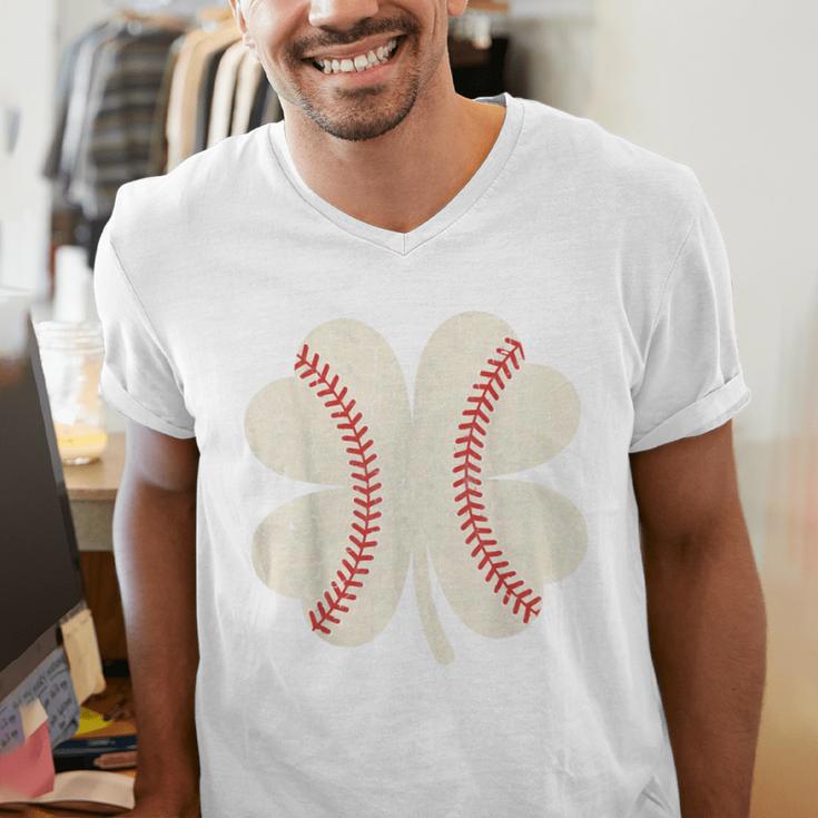 StPatrick’s Day Irish Shenanigans Baseball Fan Shamrock Tee Men's V-Neck T-Shirt