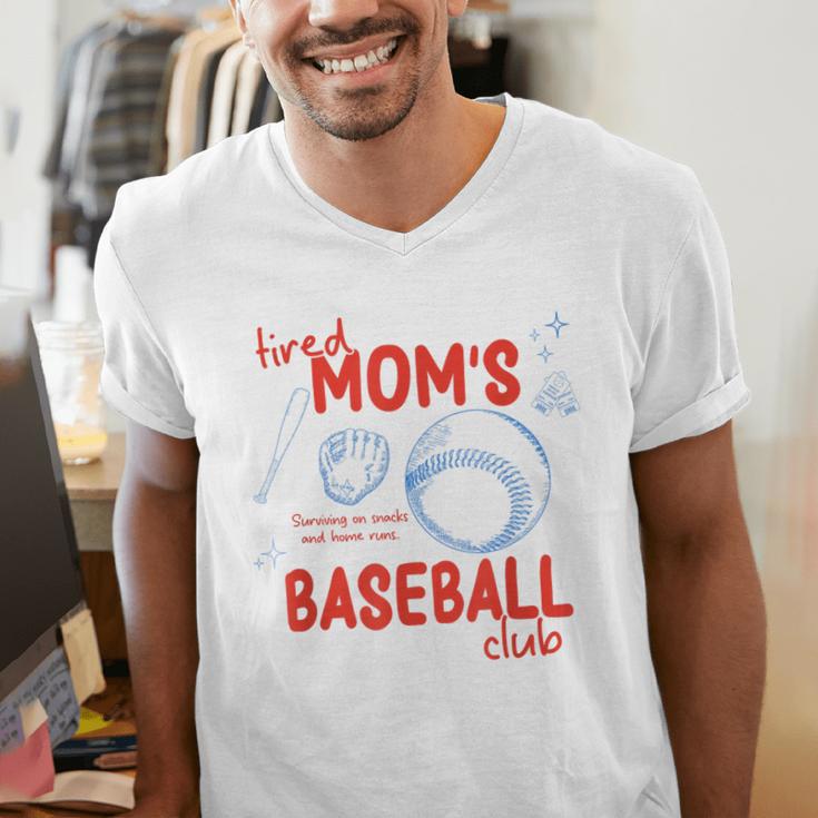 Tired Baseball Mom Club Baseball Mama Mother's Day Men's V-Neck T-Shirt