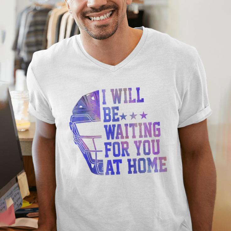 I Will Be Waiting For You At Home Baseball Softball Catcher Men's V-Neck T-Shirt I Will Be Waiting For You At Home Baseball Softball Catcher Men's V-Neck T-Shirt