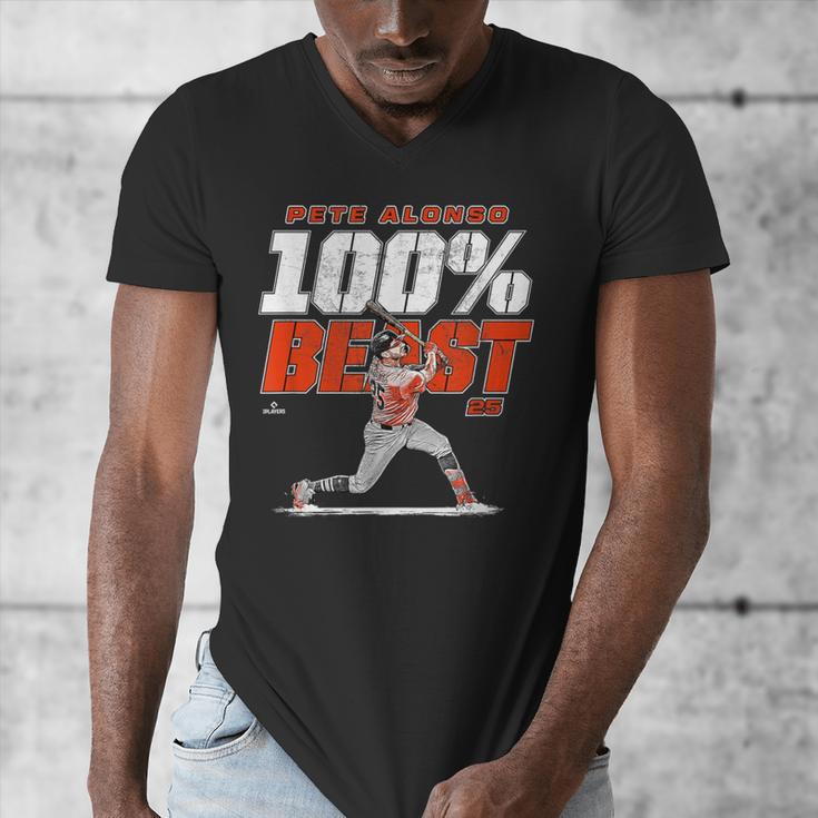 100 Beast Pete Alonso Baltimore Baseball MLBPA Men's V-Neck T-Shirt 100 Beast Pete Alonso Baltimore Baseball MLBPA Men's V-Neck T-Shirt