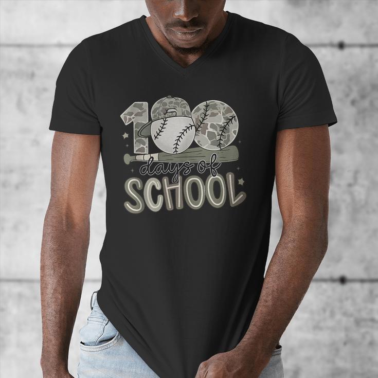 100 Days Of School Baseball Cap Boy School Teacher Men's V-Neck T-Shirt