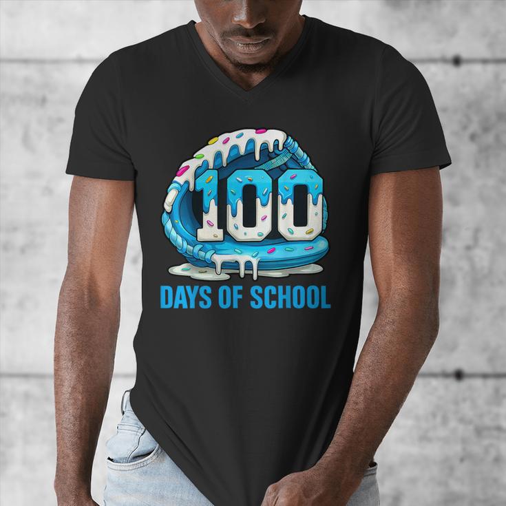 100 Days Of School Baseball Drip Ice Cream Kid Boy 100th Day Men's V-Neck T-Shirt 100 Days Of School Baseball Drip Ice Cream Kid Boy 100th Day Men's V-Neck T-Shirt
