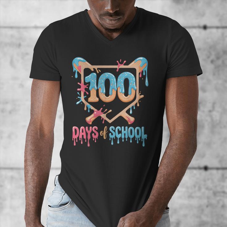 100 Days Of School Baseball Drip 100 Days Of School Men's V-Neck T-Shirt 100 Days Of School Baseball Drip 100 Days Of School Men's V-Neck T-Shirt