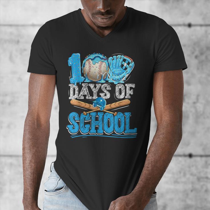 100 Days Of School Baseball Ice Cream Drip Student Kids Boys Men's V-Neck T-Shirt 100 Days Of School Baseball Ice Cream Drip Student Kids Boys Men's V-Neck T-Shirt