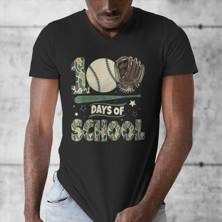 100 Days Of School Teacher Camo Baseball Boys Toddler Kids Men's V-Neck T-Shirt 100 Days Of School Teacher Camo Baseball Boys Toddler Kids Men's V-Neck T-Shirt