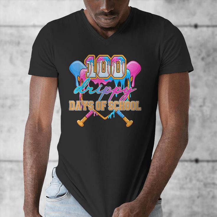 100 Drippy Days Of School Baseball Ice Cream Drip Boys Kids Men's V-Neck T-Shirt 100 Drippy Days Of School Baseball Ice Cream Drip Boys Kids Men's V-Neck T-Shirt