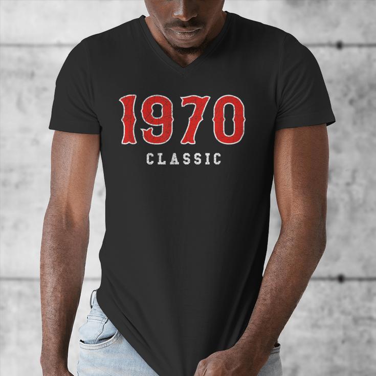 55 Year Old 1970 Classic Baseball Fan 55th Birthday Men's V-Neck T-Shirt 55 Year Old 1970 Classic Baseball Fan 55th Birthday Men's V-Neck T-Shirt