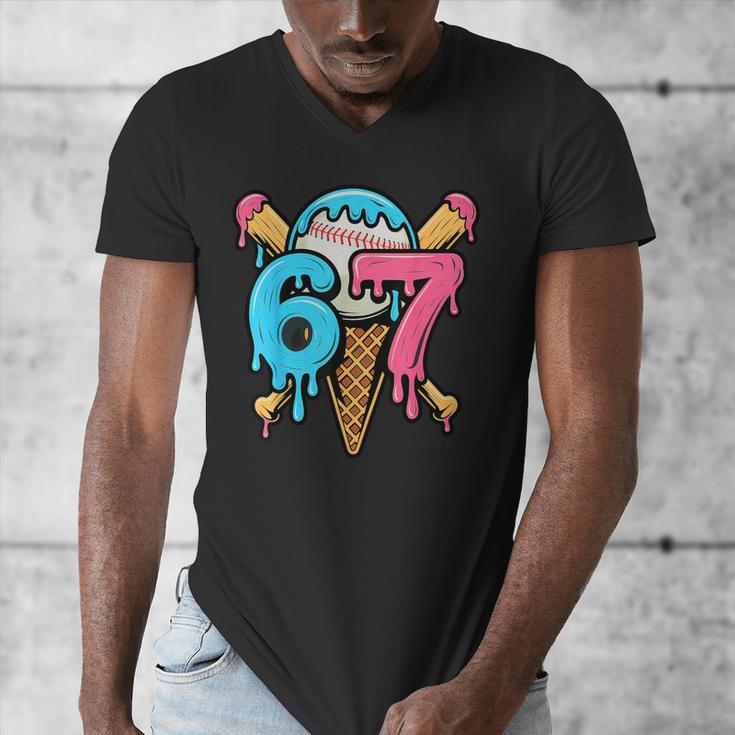 67 Baseball Ice Cream Drip Player Men's V-Neck T-Shirt 67 Baseball Ice Cream Drip Player Men's V-Neck T-Shirt