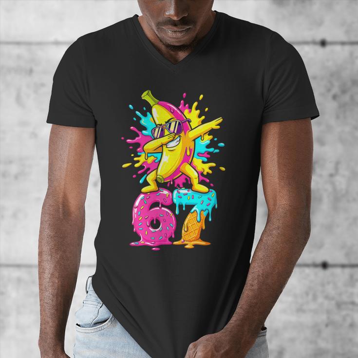 67 Baseball Ice Cream Six Seven Dabbing Banana Men's V-Neck T-Shirt 67 Baseball Ice Cream Six Seven Dabbing Banana Men's V-Neck T-Shirt