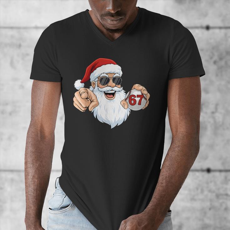 67 Baseball Santa Six Seven Meme Christmas Men Women Kids Men's V-Neck T-Shirt 67 Baseball Santa Six Seven Meme Christmas Men Women Kids Men's V-Neck T-Shirt