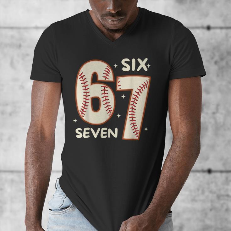 67 Baseball Six Seven 6 7 Meme Kids 67 Teen Boys 6-7 Men's V-Neck T-Shirt 67 Baseball Six Seven 6 7 Meme Kids 67 Teen Boys 6-7 Men's V-Neck T-Shirt