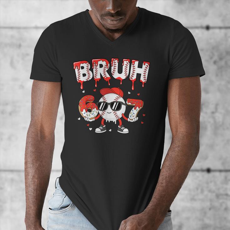 67 Bruh Valentines Baseball Boys Kids Six Seven 6 7 Men's V-Neck T-Shirt 67 Bruh Valentines Baseball Boys Kids Six Seven 6 7 Men's V-Neck T-Shirt