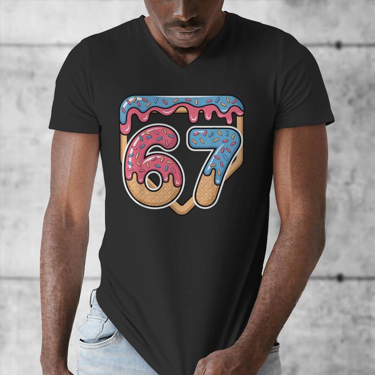67 Ice Cream Drip Meme Baseball Men's V-Neck T-Shirt 67 Ice Cream Drip Meme Baseball Men's V-Neck T-Shirt