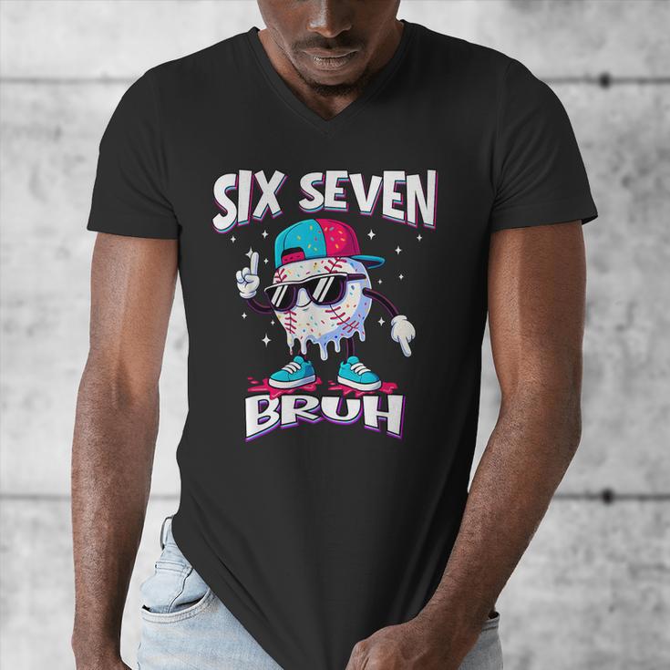 67 Meme Six Seven Baseball Ice Cream Drip Girls Boys Men's V-Neck T-Shirt