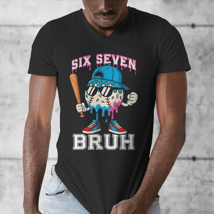 67 Six Seven Baseball Ice Cream Drip Number 67 Player Men's V-Neck T-Shirt 67 Six Seven Baseball Ice Cream Drip Number 67 Player Men's V-Neck T-Shirt