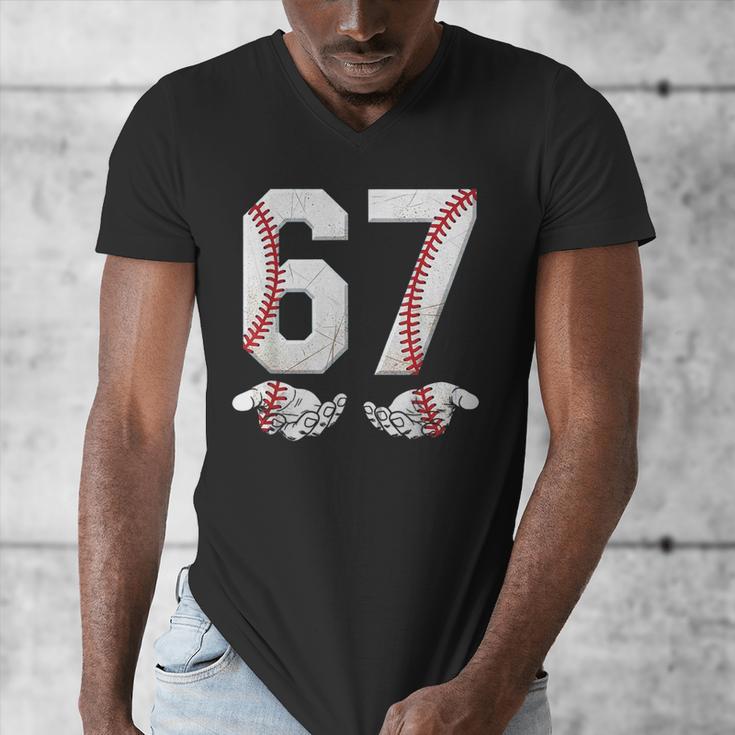 67 Six Seven Number 6 7 Meme Baseball Six Seven For Boys Men Men's V-Neck T-Shirt 67 Six Seven Number 6 7 Meme Baseball Six Seven For Boys Men Men's V-Neck T-Shirt