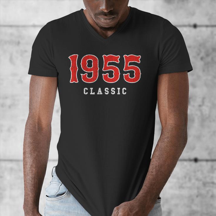 70 Year Old 1955 Classic Baseball Fan 70th Birthday Men's V-Neck T-Shirt