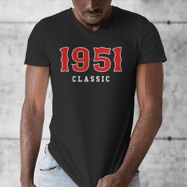 75 Year Old 1951 Classic Baseball Fan 75th Birthday Men's V-Neck T-Shirt