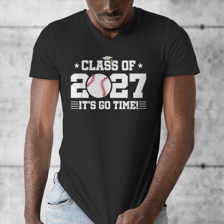 Back To School 2027 Baseball 2027 Graduation Class Of 2027 Men's V-Neck T-Shirt Back To School 2027 Baseball 2027 Graduation Class Of 2027 Men's V-Neck T-Shirt
