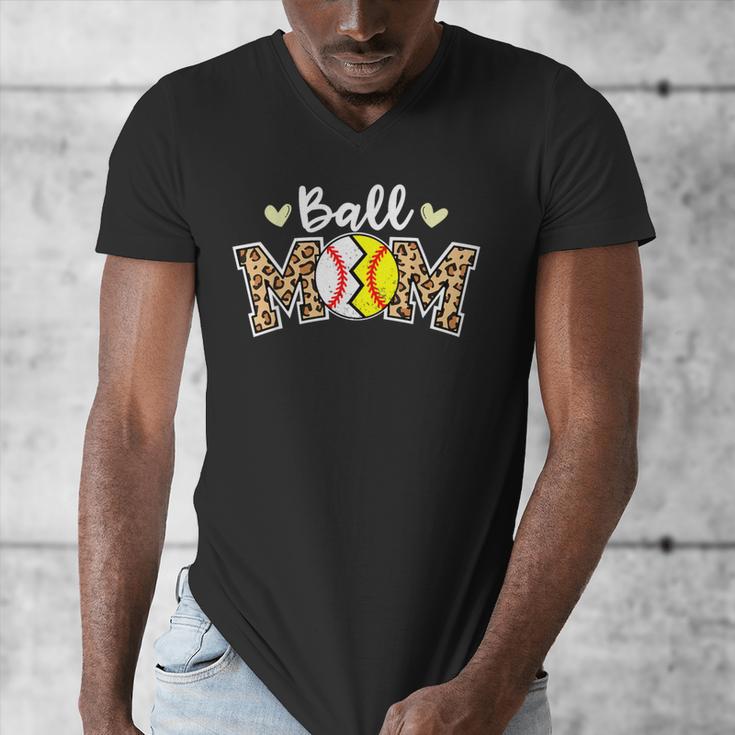 Ball Mom Leopard Baseball Softball Player Mom Men's V-Neck T-Shirt Ball Mom Leopard Baseball Softball Player Mom Men's V-Neck T-Shirt