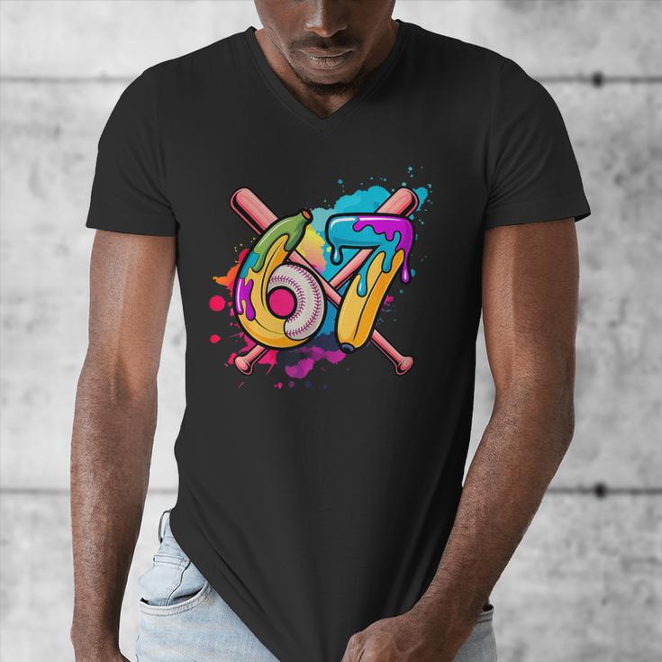 Banana Baseball 67 Ice Cream Drip Meme Men's V-Neck T-Shirt