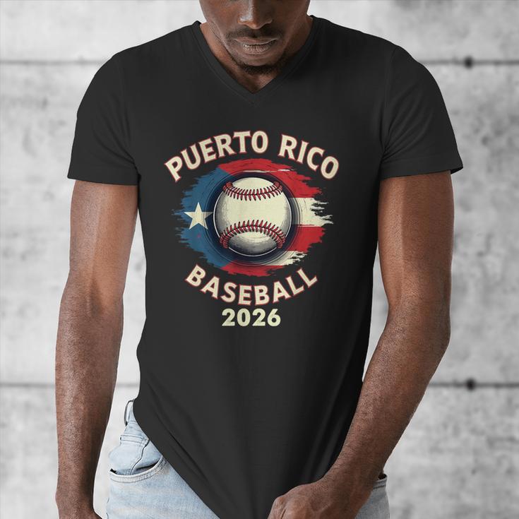 Baseball 2026 Puerto Rico Island Pride Sports Theme Men's V-Neck T-Shirt Baseball 2026 Puerto Rico Island Pride Sports Theme Men's V-Neck T-Shirt