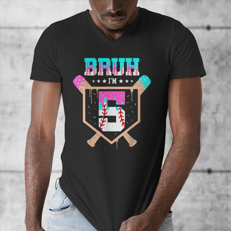 Baseball 5 Year Old Ice Cream Drip 5th Birthday Boys Player Men's V-Neck T-Shirt Baseball 5 Year Old Ice Cream Drip 5th Birthday Boys Player Men's V-Neck T-Shirt