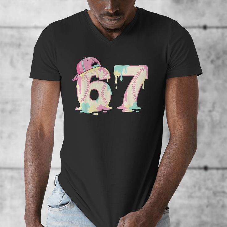 Baseball 67 Dripping Six Seven Drip Boys Gen Z Men's V-Neck T-Shirt Baseball 67 Dripping Six Seven Drip Boys Gen Z Men's V-Neck T-Shirt