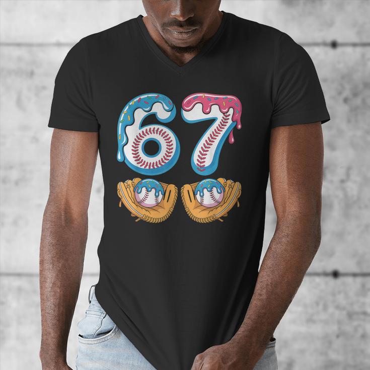 Baseball 67 Ice Cream Drip 67 Meme Player T-Shirt Men's V-Neck T-Shirt